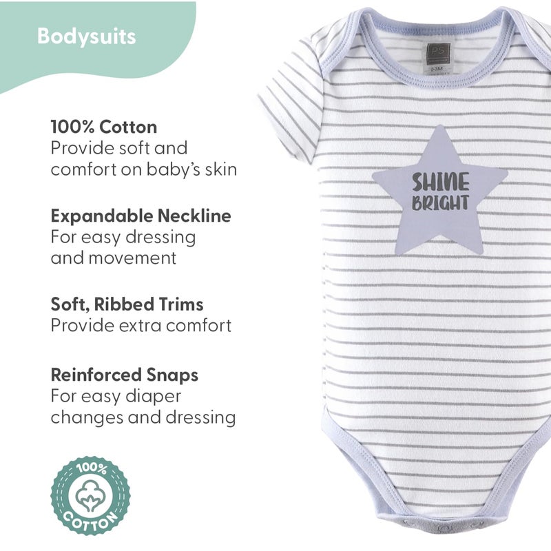 The Peanut Shell The Peanutshell Baby Layette Gift Set for Baby Boys or Girls - 23 Piece New Born Unisex Gift Set, Clothes & Newborn Essentials Must Haves - Clothes 0-3 Months - Blue & Grey - Image 2